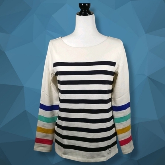 Talbots Women's Sweater 100% Cotton Knit Stripped - Picture 1 of 7